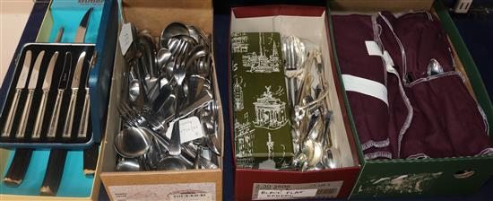 A small quantity of silver flatware and a quantity of plated and stainless steel flatware